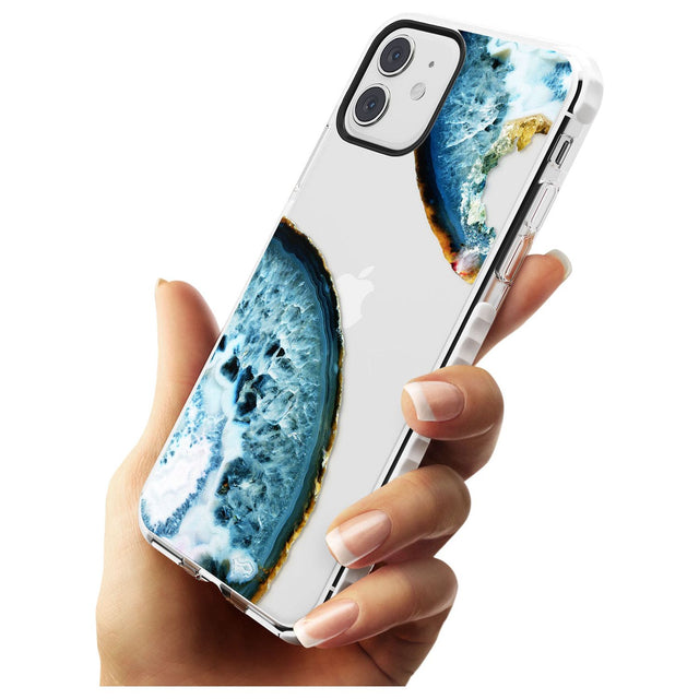Blue, White & Yellow Agate Gemstone Impact Phone Case for iPhone 11