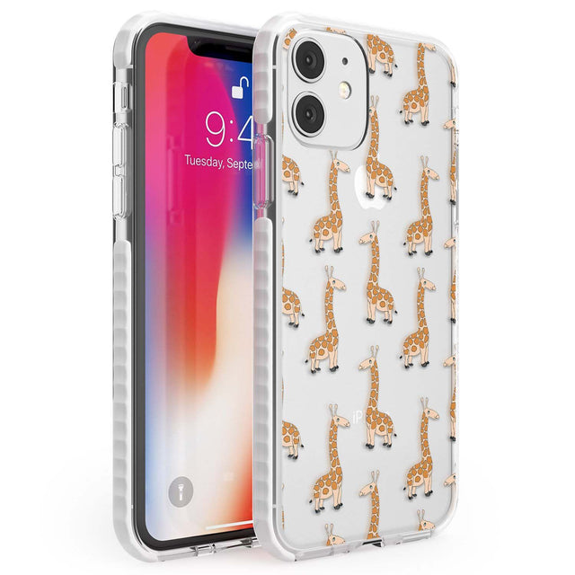 Cute Giraffe Pattern Clear Phone Case iPhone 11 / Impact Case,iPhone 12 / Impact Case,iPhone 12 Mini / Impact Case Blanc Space