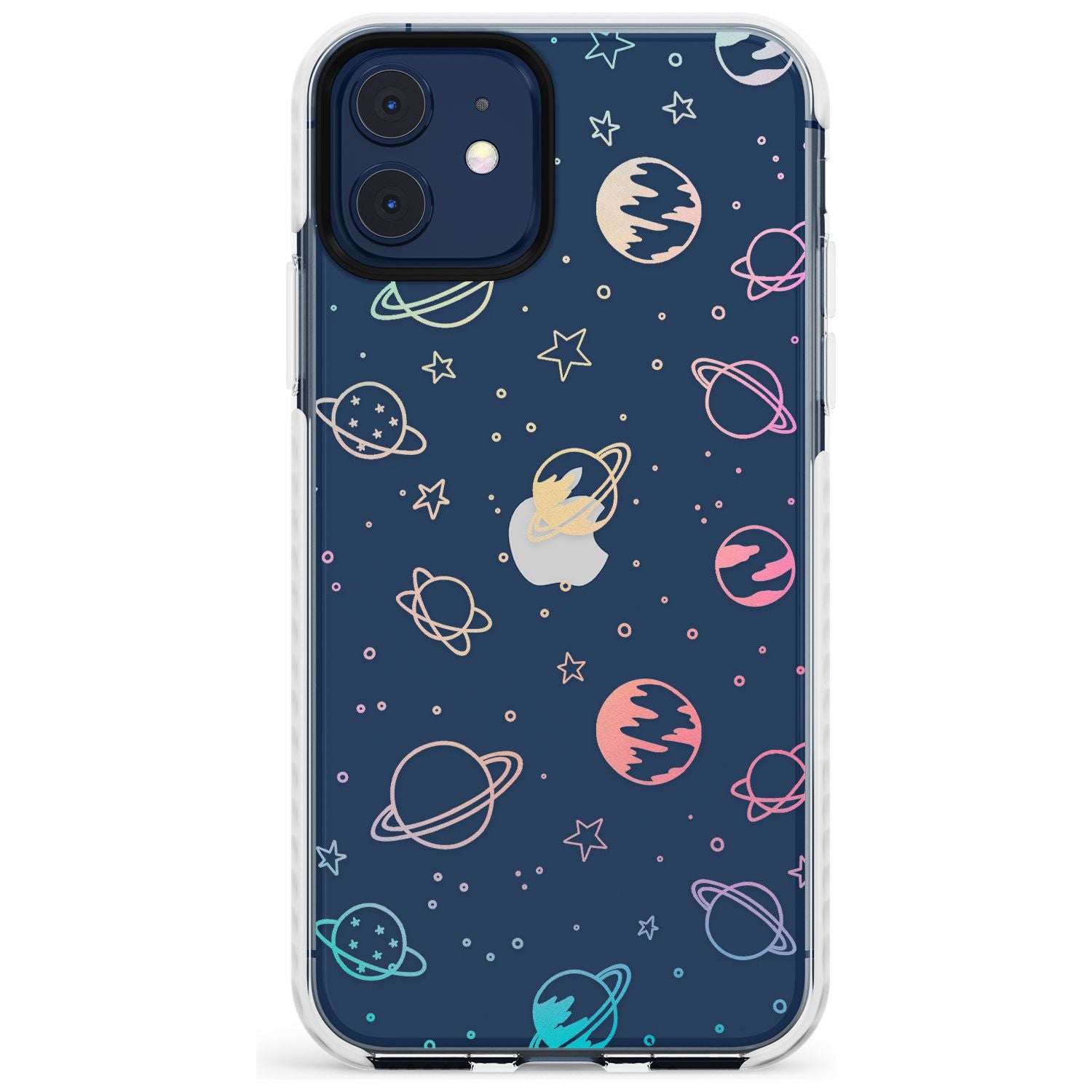 Outer Space Outlines: Pastels on Clear Slim TPU Phone Case for iPhone 11