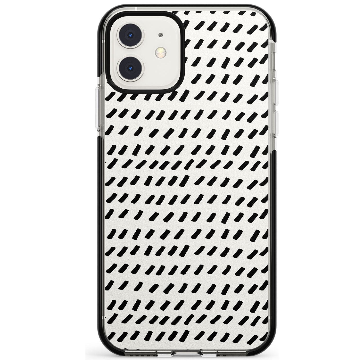 Hand Drawn Lines Pattern Black Impact Phone Case for iPhone 11