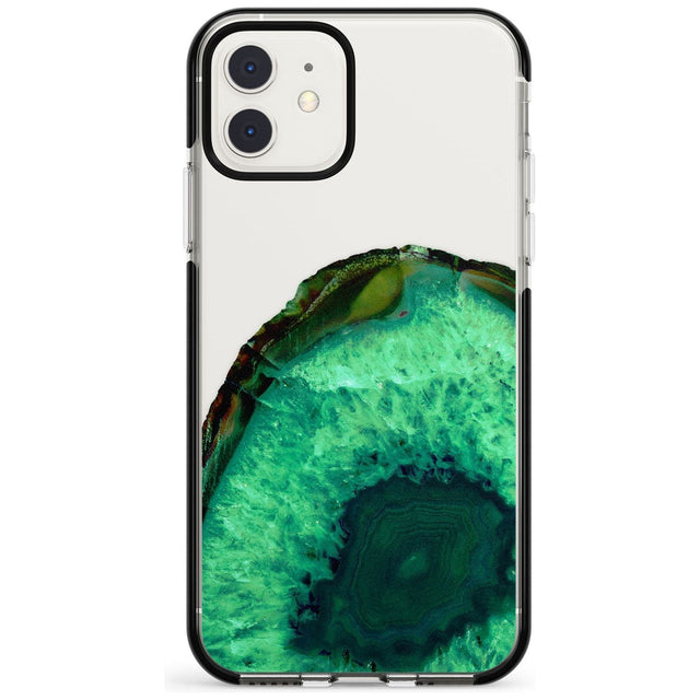 Emerald Green Gemstone Crystal Clear Design Black Impact Phone Case for iPhone 11