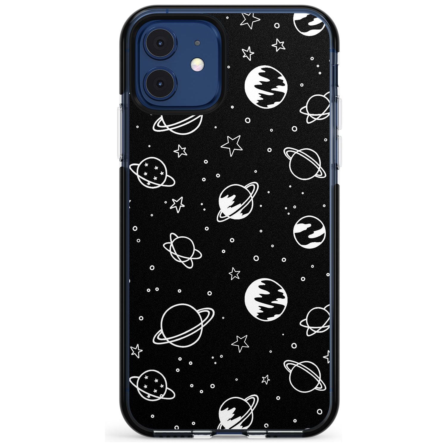 Outer Space Outlines: White on Black Pink Fade Impact Phone Case for iPhone 11 Pro Max