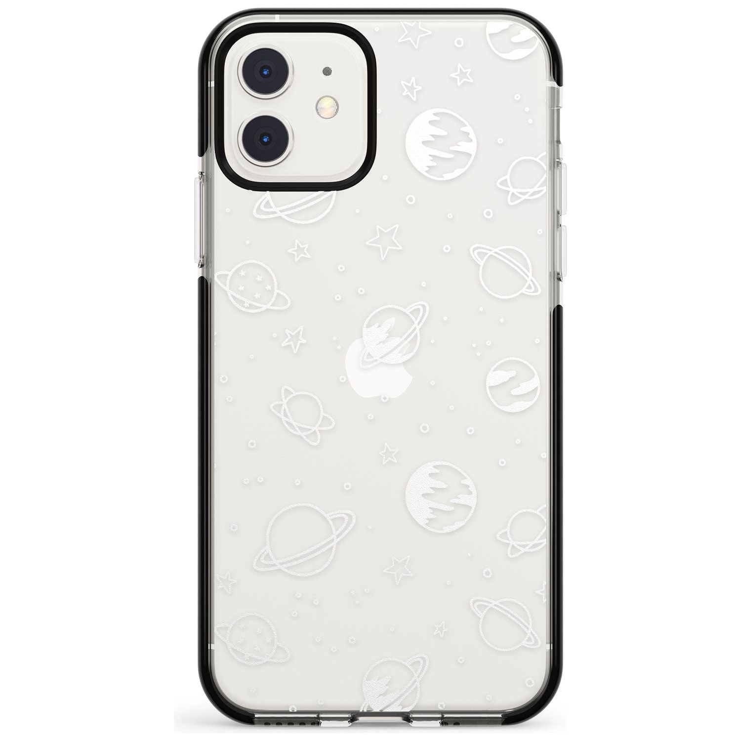 Outer Space Outlines: White on Clear Pink Fade Impact Phone Case for iPhone 11 Pro Max