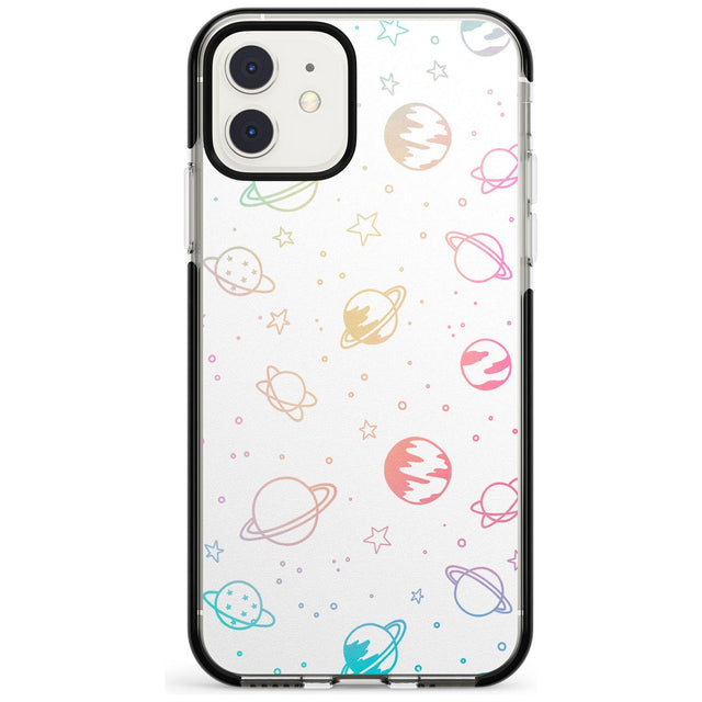 Outer Space Outlines: Pastels on White Pink Fade Impact Phone Case for iPhone 11 Pro Max