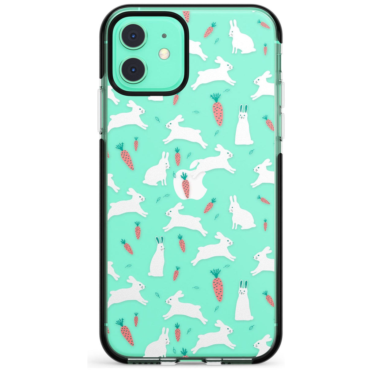 White Bunnies and Carrots Black Impact Phone Case for iPhone 11 Pro Max
