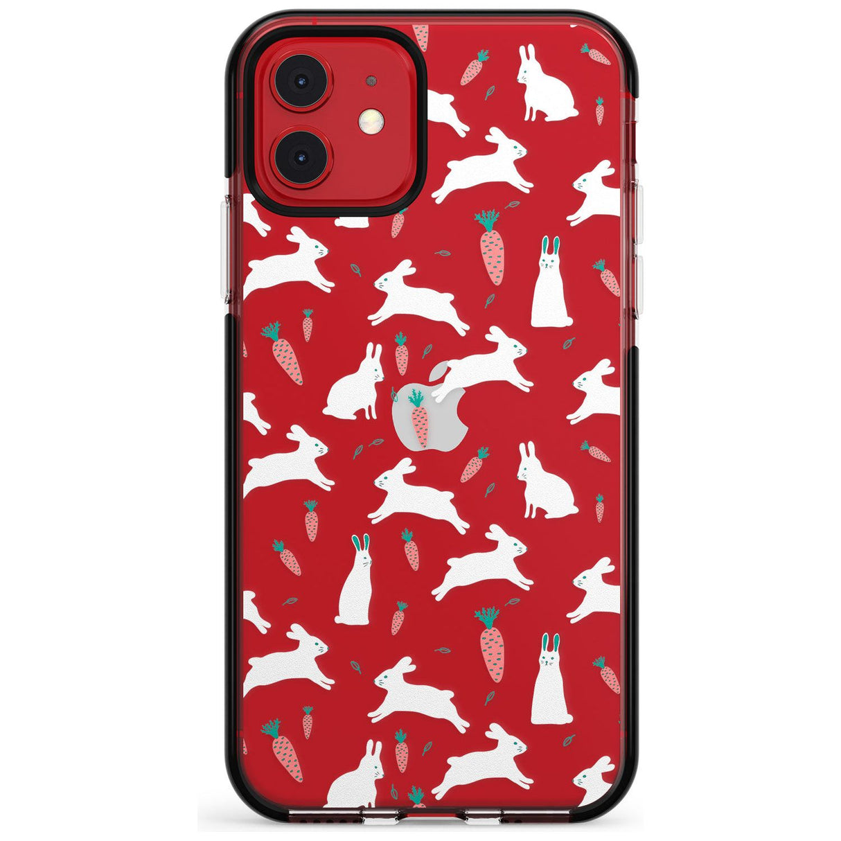 White Bunnies and Carrots Black Impact Phone Case for iPhone 11 Pro Max