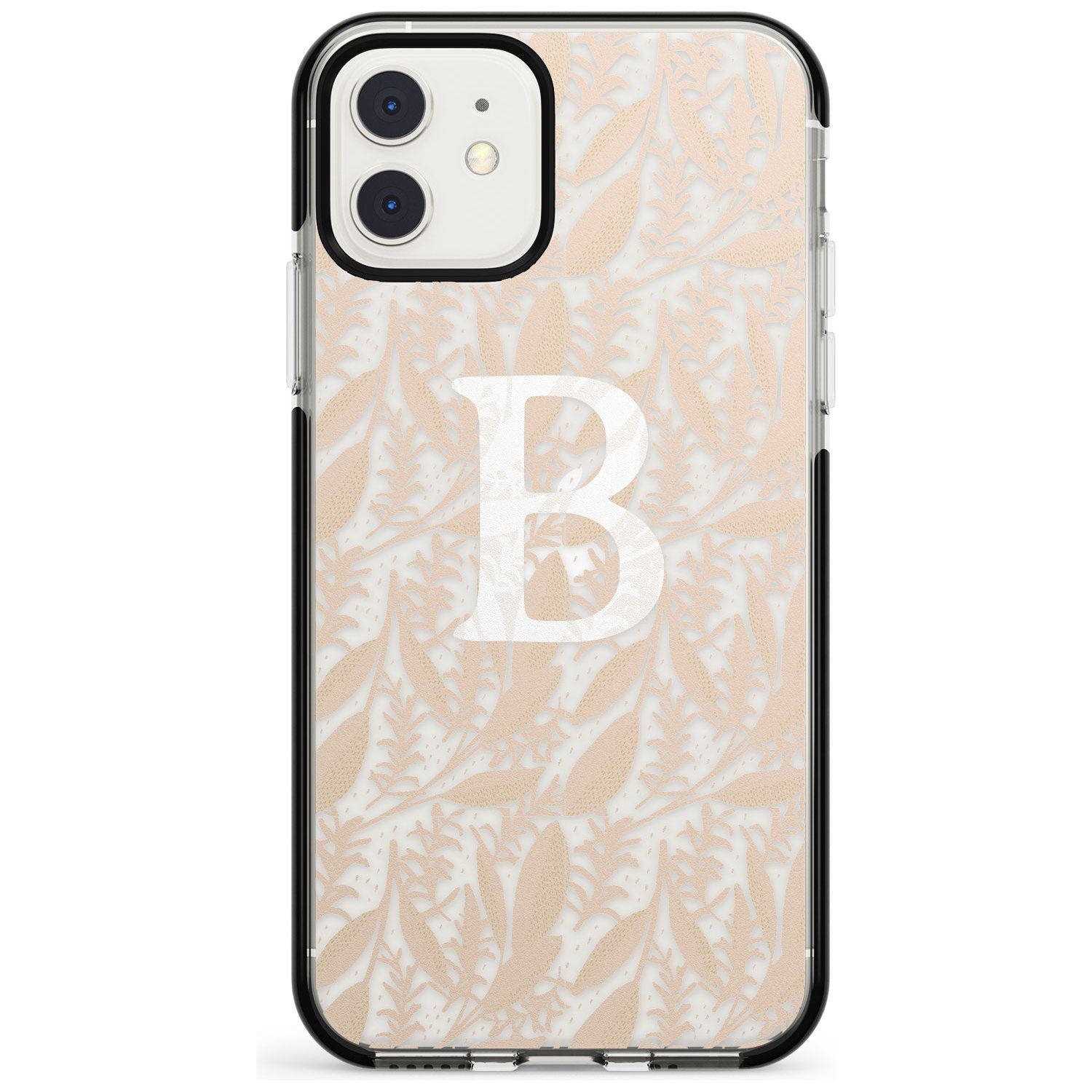 Subtle Monogram Abstract Floral iPhone Case  Black Impact Custom Phone Case - Case Warehouse