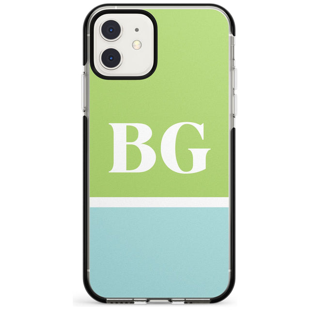 Colourblock: Green & Turquoise Black Impact Phone Case for iPhone 11