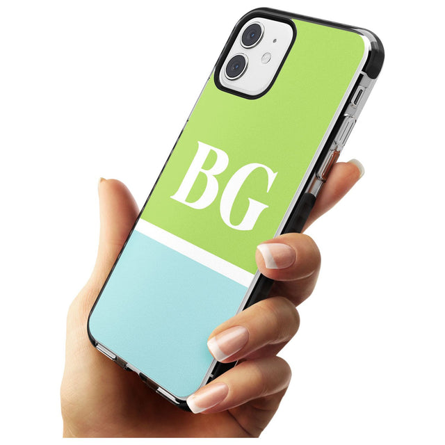 Colourblock: Green & Turquoise Black Impact Phone Case for iPhone 11