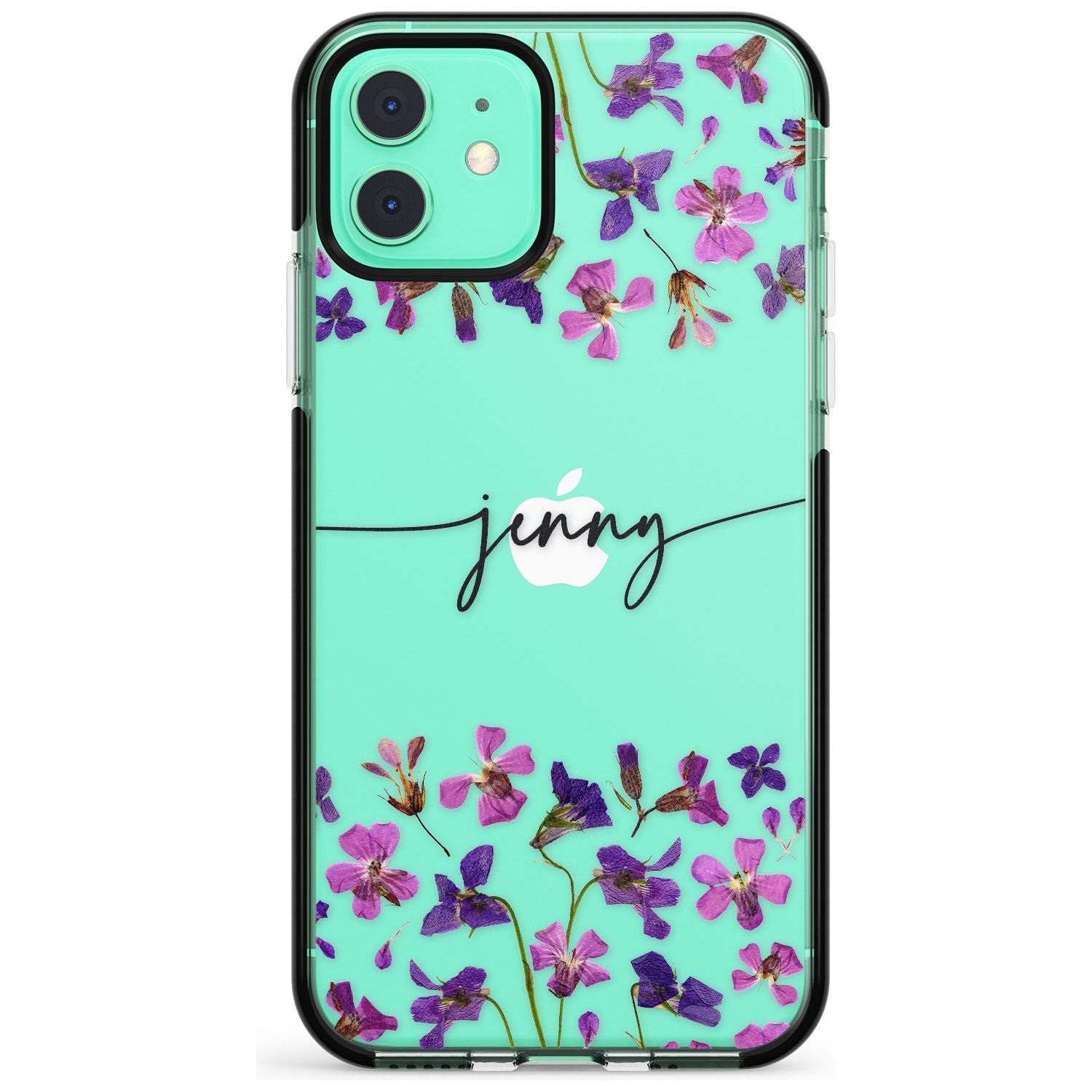 Custom Violet Flowers Pink Fade Impact Phone Case for iPhone 11 Pro Max