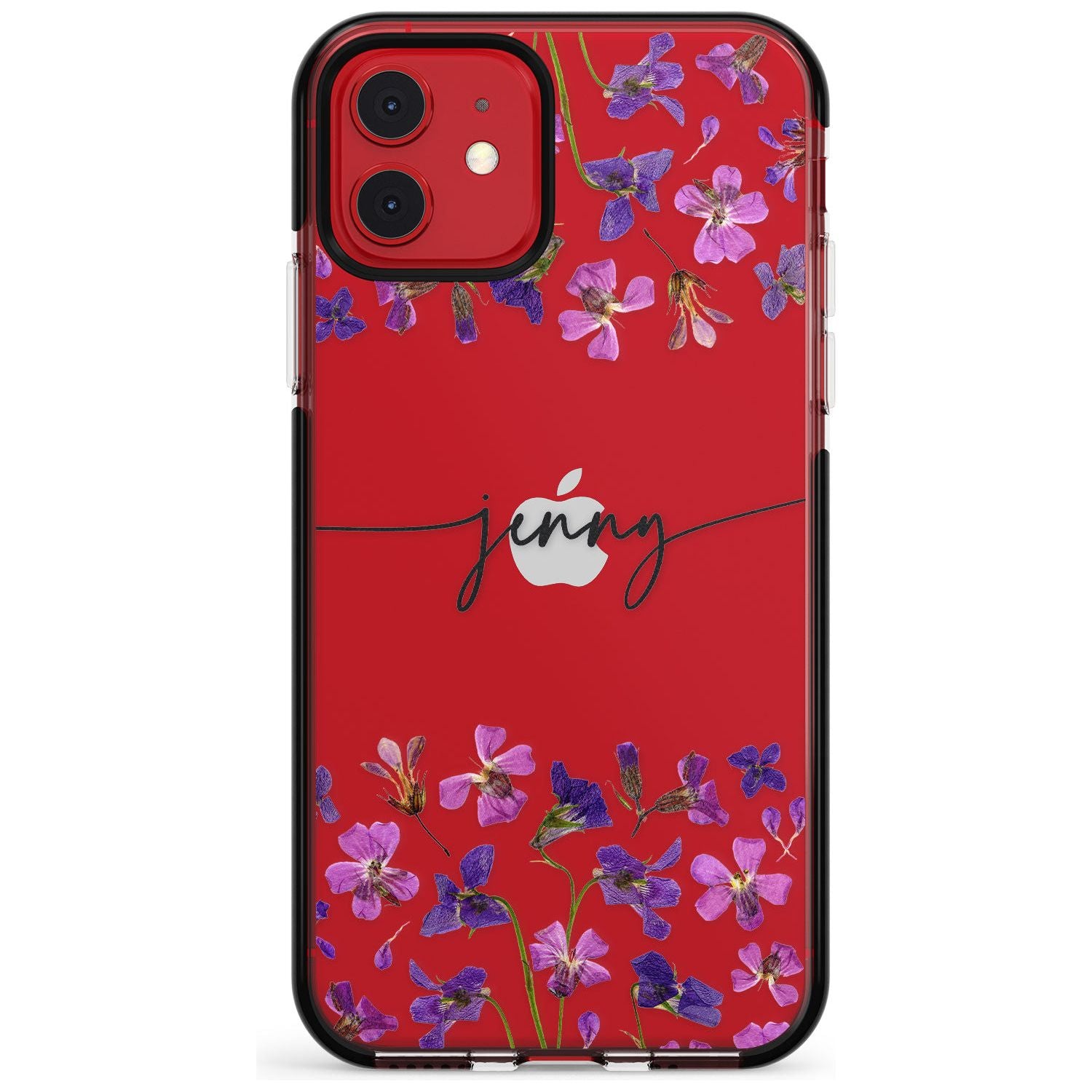 Custom Violet Flowers Pink Fade Impact Phone Case for iPhone 11 Pro Max