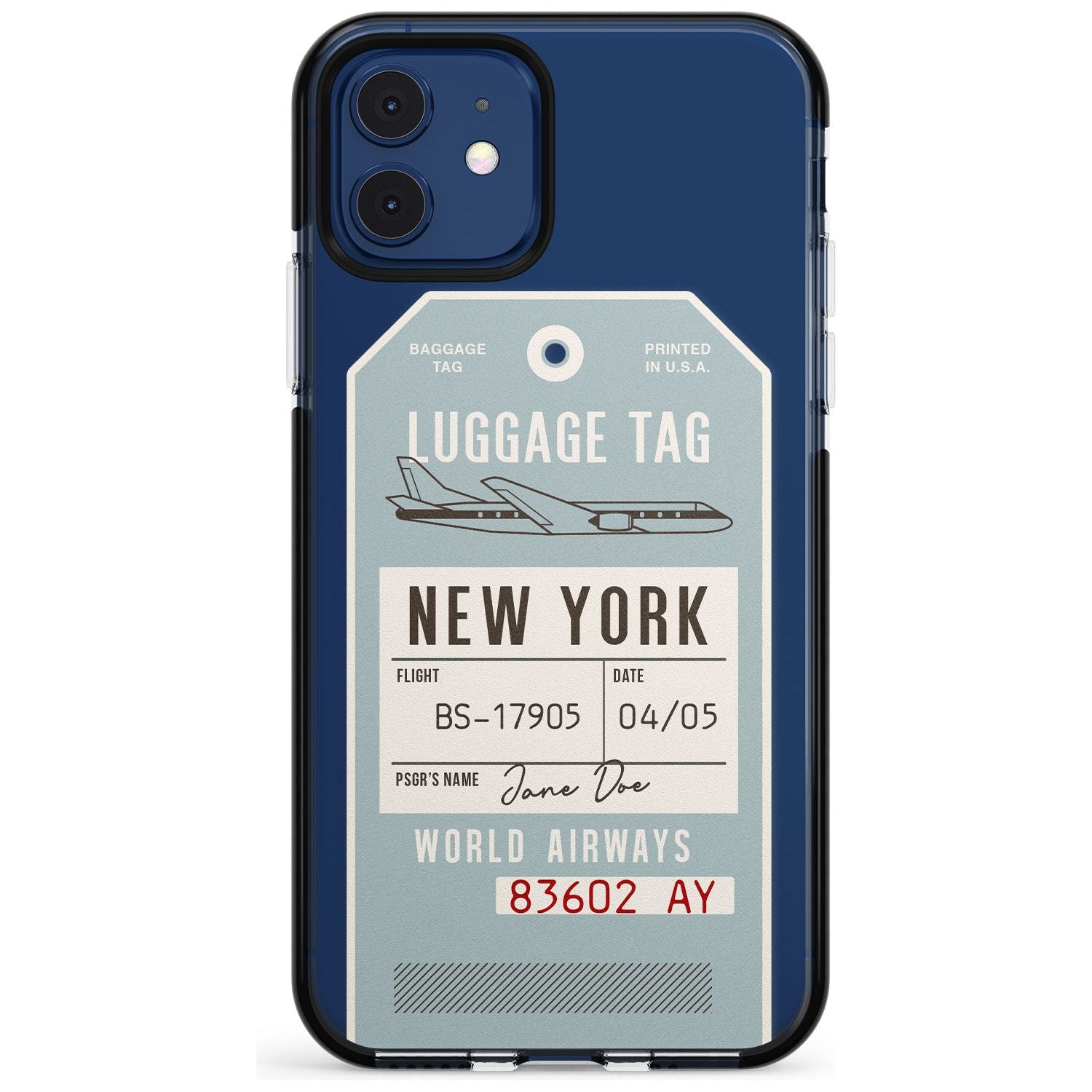 Custom Vintage USA Luggage Tag Pink Fade Impact Phone Case for iPhone 11 Pro Max