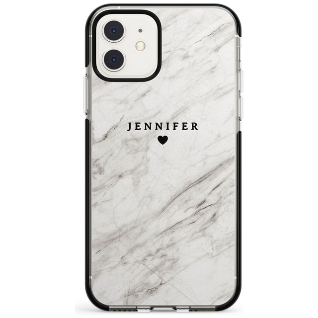 Personalised Light Grey & White Marble Pink Fade Impact Phone Case for iPhone 11 Pro Max