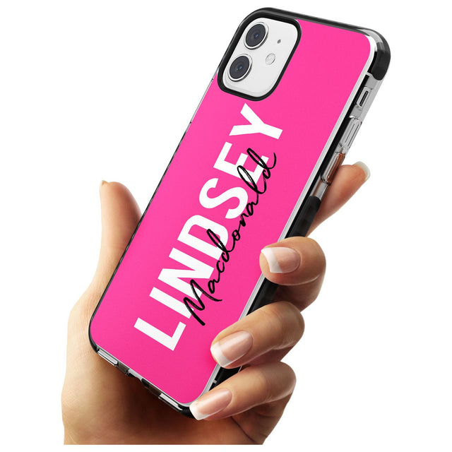 Bold Custom Name: Pink Black Impact Phone Case for iPhone 11