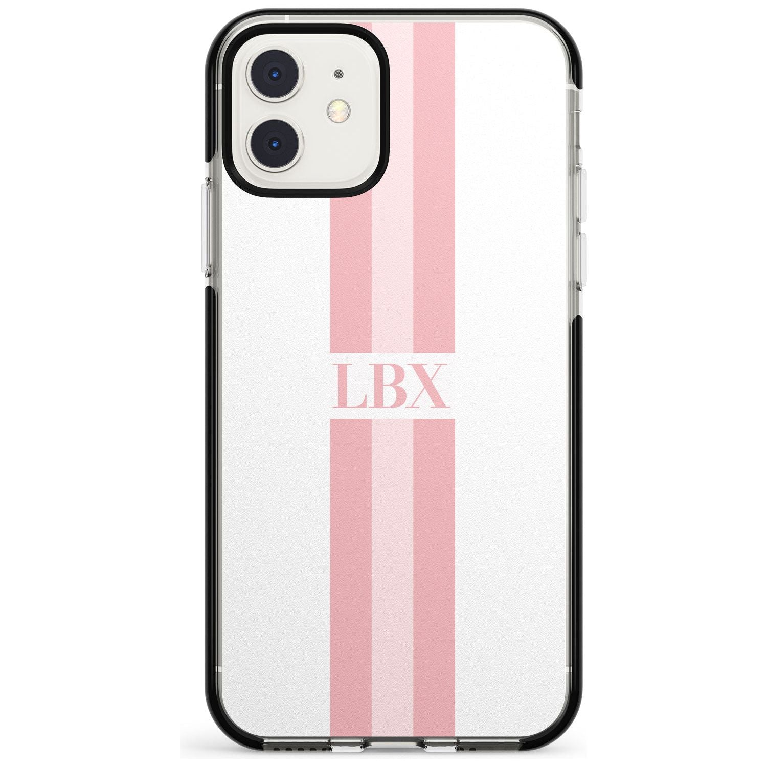 Minimal Pink Stripes iPhone Case  Black Impact Custom Phone Case - Case Warehouse