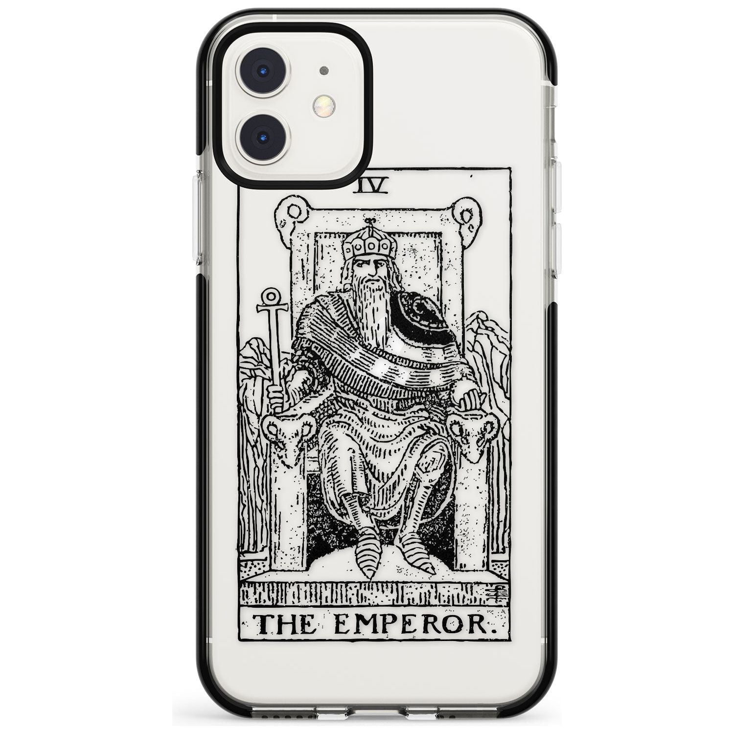 The Emperor Tarot Card - Transparent Pink Fade Impact Phone Case for iPhone 11 Pro Max