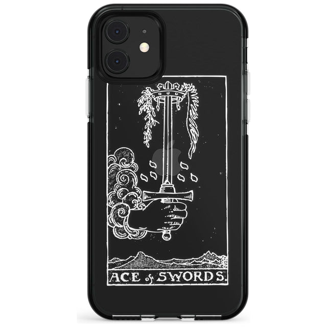 Ace of Swords Tarot Card - White Transparent Pink Fade Impact Phone Case for iPhone 11 Pro Max