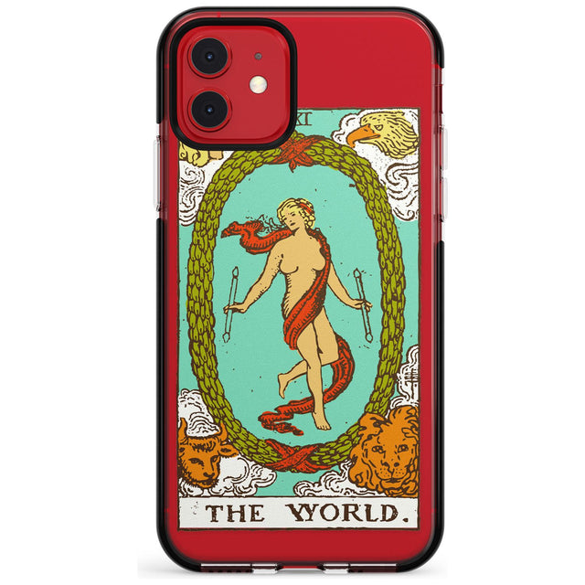 The World Tarot Card - Colour Pink Fade Impact Phone Case for iPhone 11 Pro Max