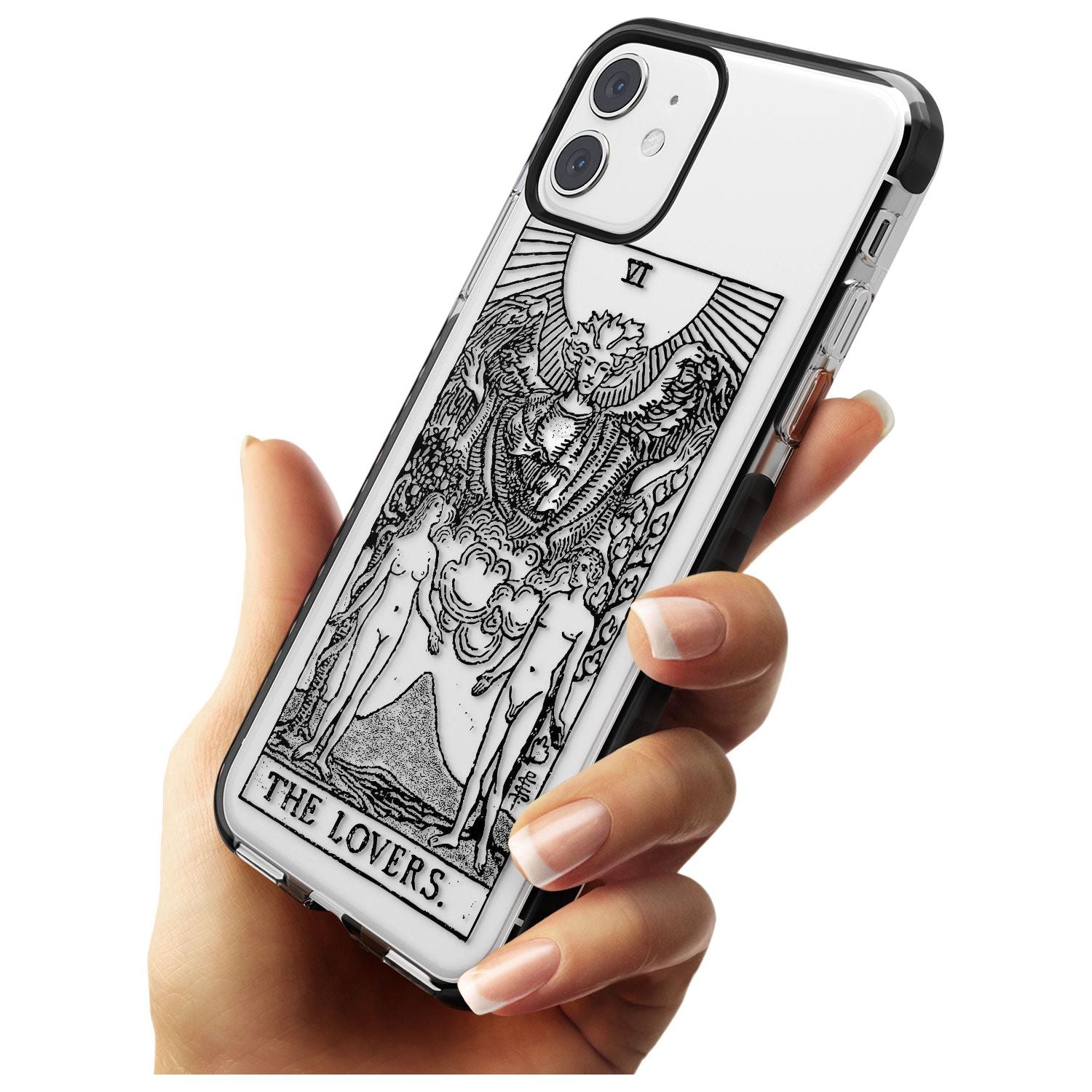 The Lovers Tarot Card - Transparent Pink Fade Impact Phone Case for iPhone 11 Pro Max