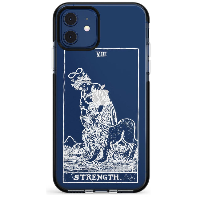 Strength Tarot Card - White Transparent Pink Fade Impact Phone Case for iPhone 11 Pro Max