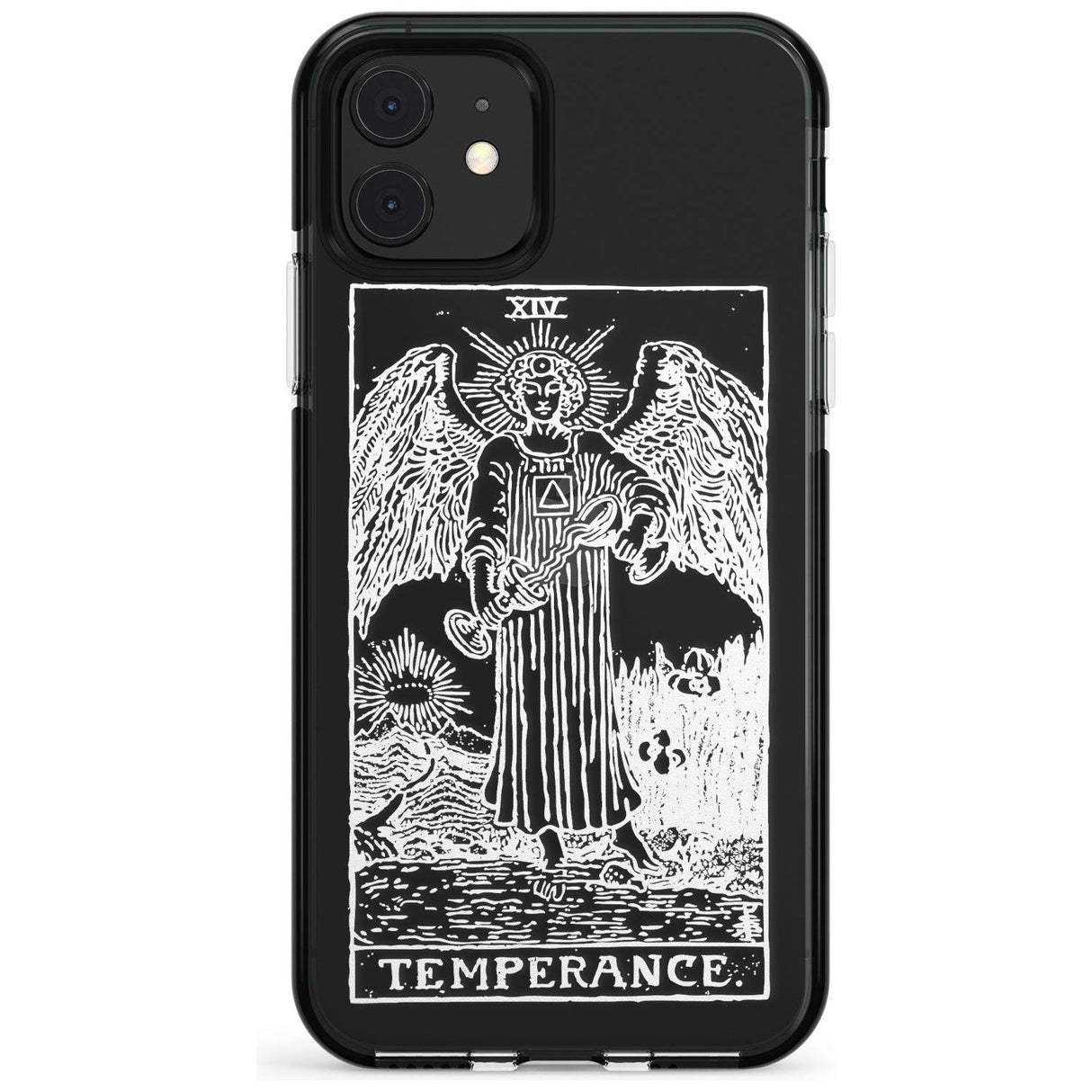 Temperance Tarot Card - White Transparent Pink Fade Impact Phone Case for iPhone 11 Pro Max