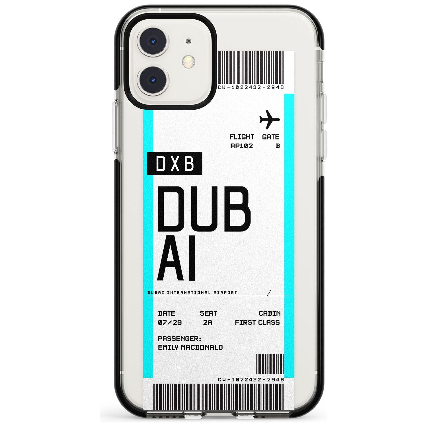 Dubai Boarding Pass iPhone Case  Black Impact Custom Phone Case - Case Warehouse