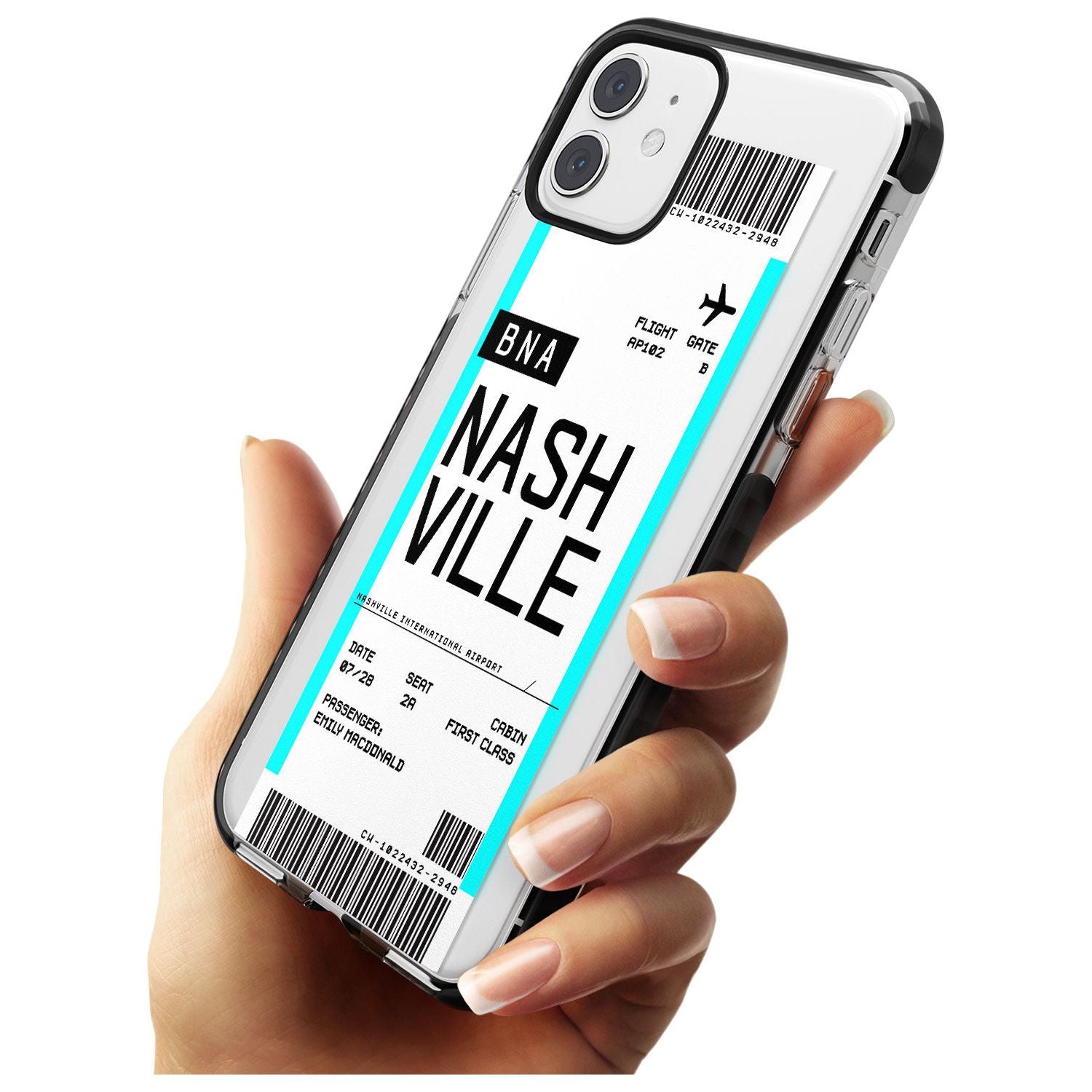 Nashville Boarding Pass iPhone Case   Custom Phone Case - Case Warehouse