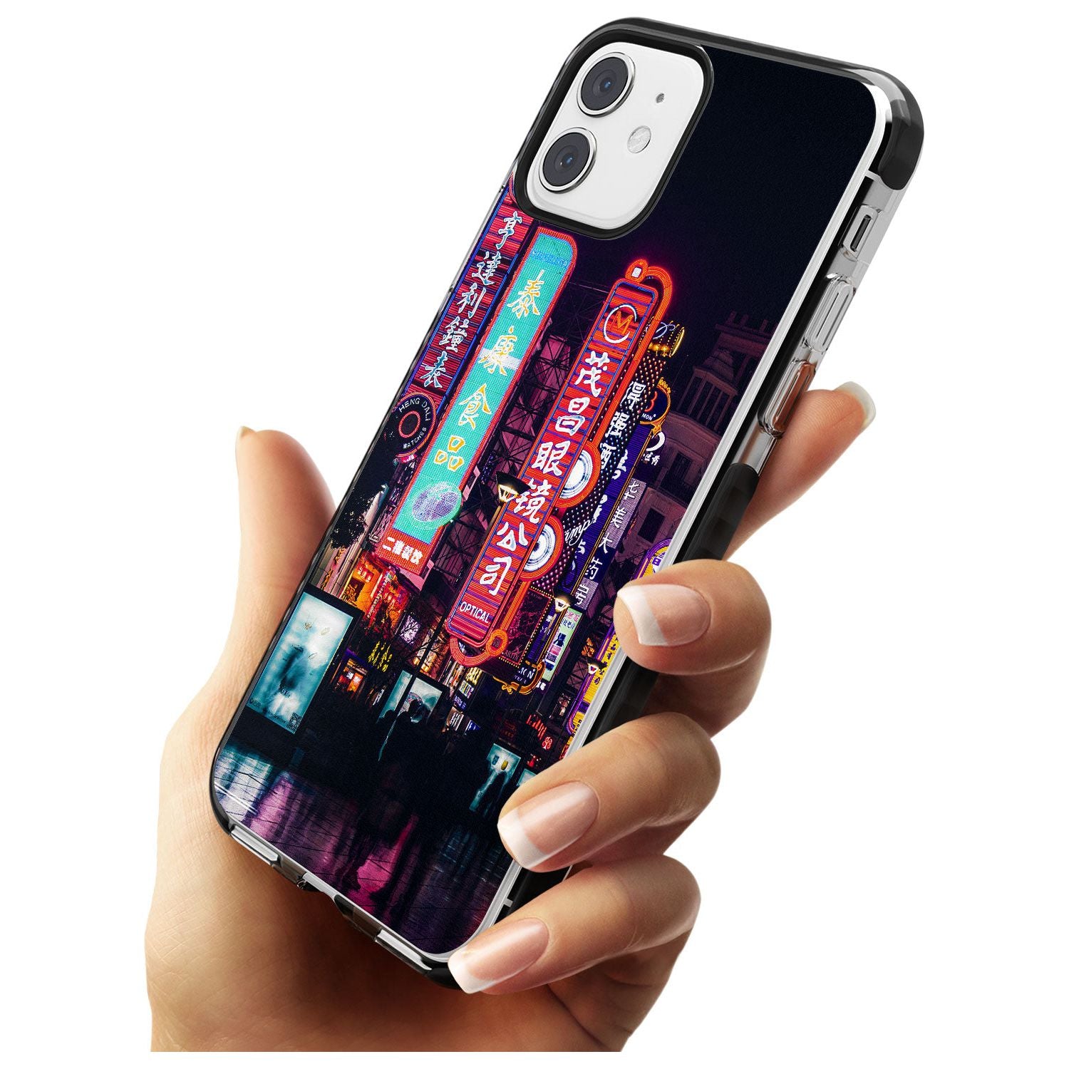 Busy Street - Neon Cities Photographs Black Impact Phone Case for iPhone 11