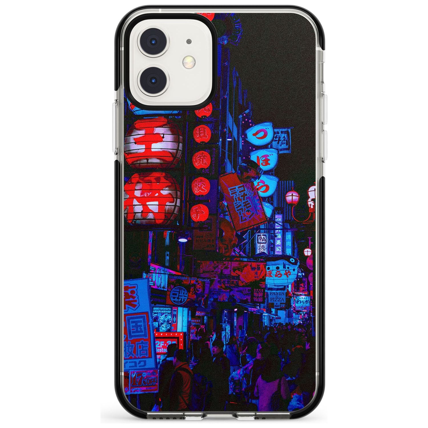 Red & Turquoise - Neon Cities Photographs Black Impact Phone Case for iPhone 11
