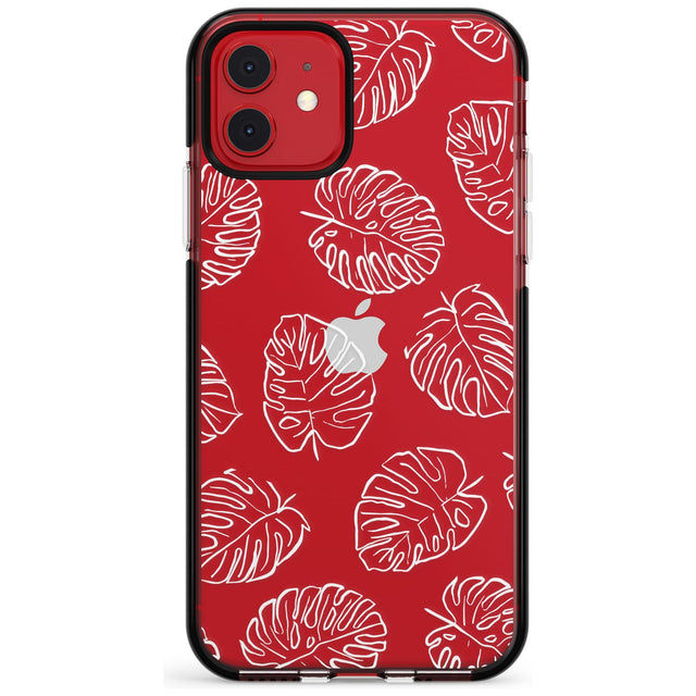 Monstera Leaves Pink Fade Impact Phone Case for iPhone 11 Pro Max