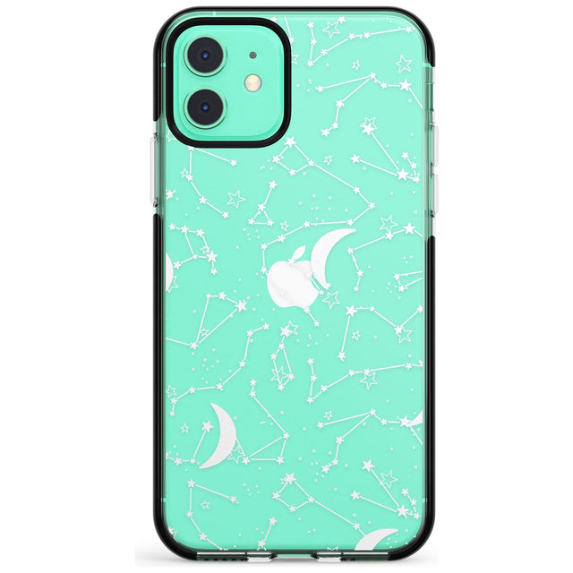 White Constellations on Clear Pink Fade Impact Phone Case for iPhone 11 Pro Max