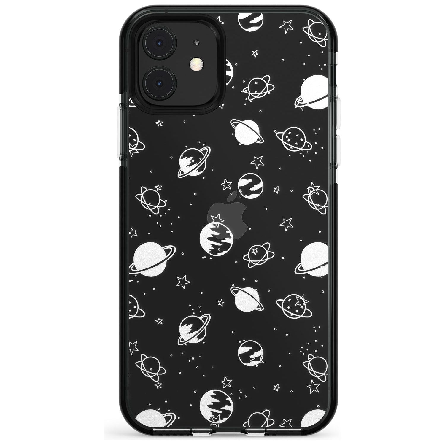 White Planets on Clear Pink Fade Impact Phone Case for iPhone 11 Pro Max