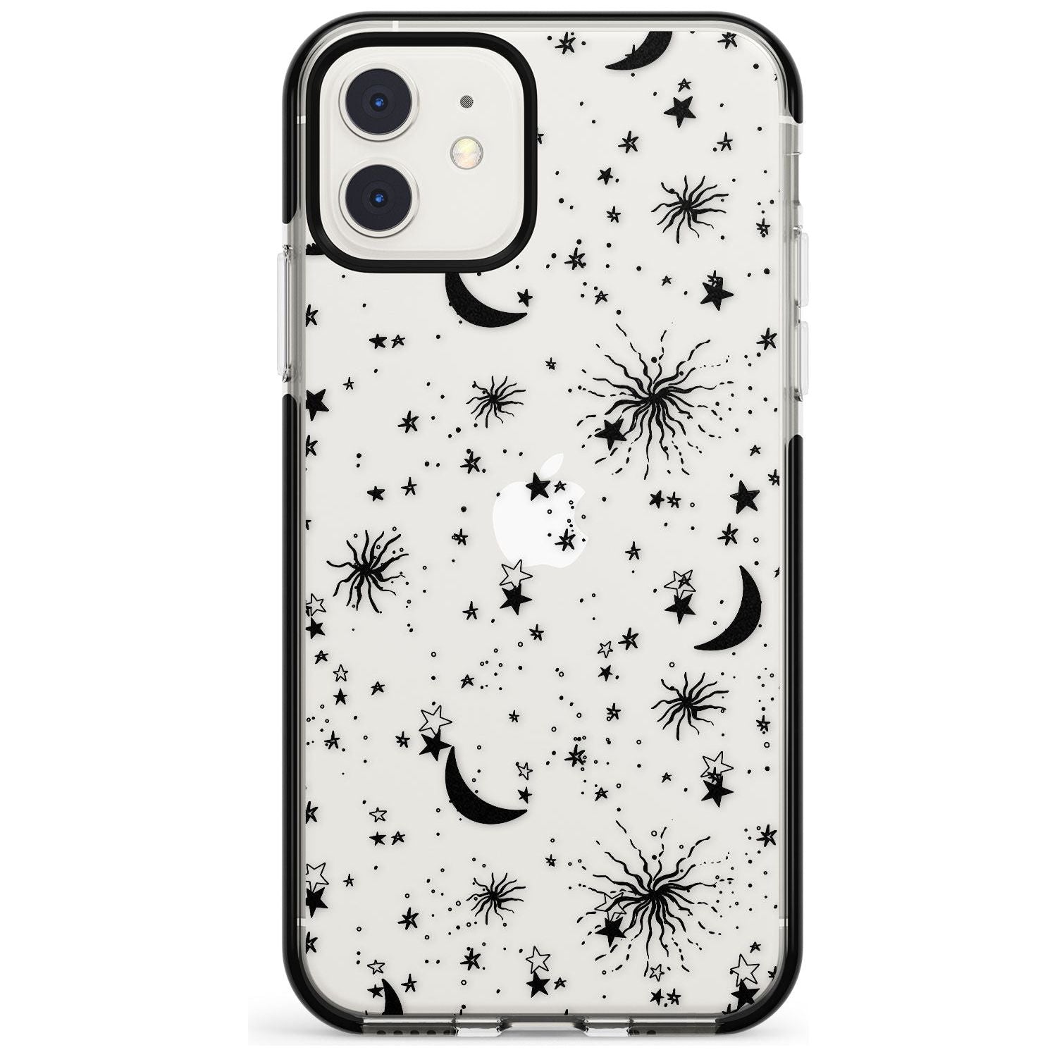 Moons & Stars Black Impact Phone Case for iPhone 11