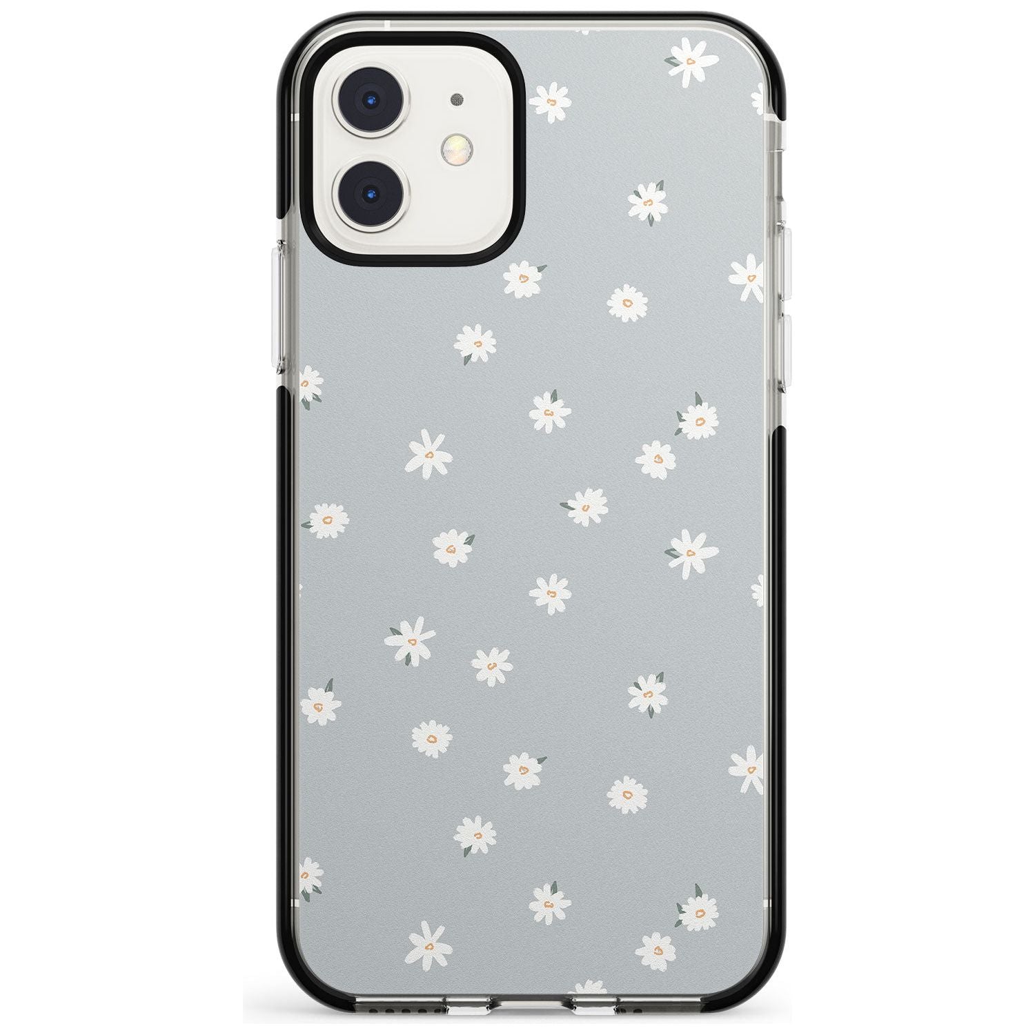 Painted Daises - Blue-Grey Cute Floral Design Pink Fade Impact Phone Case for iPhone 11 Pro Max