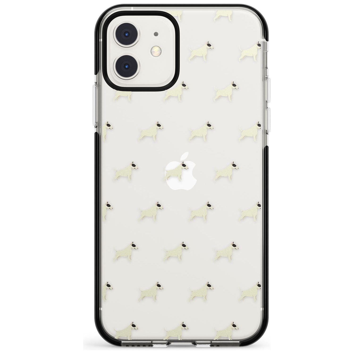 Bull Terrier Dog Pattern Clear Black Impact Phone Case for iPhone 11