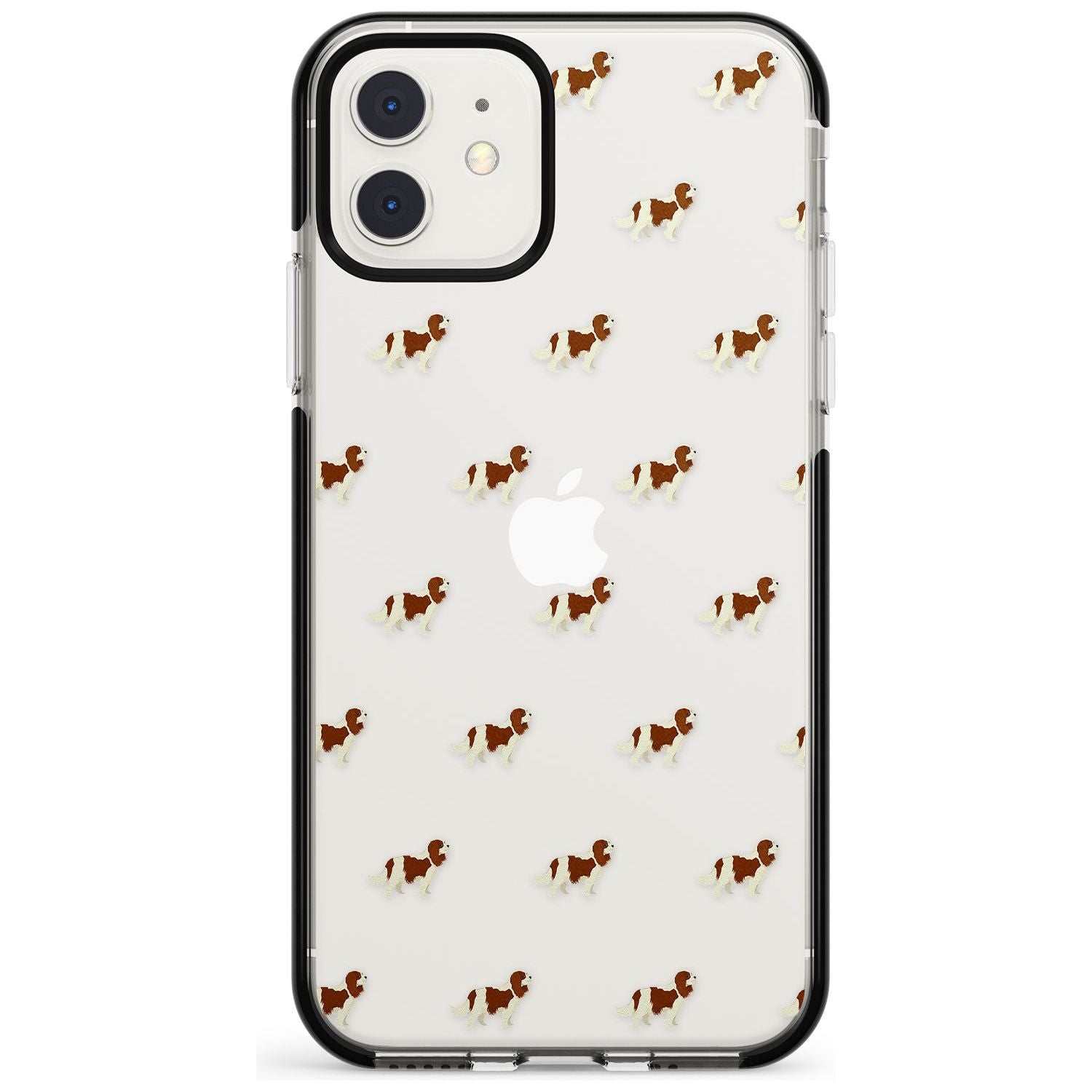 Cavalier King Charles Spaniel Pattern Clear Black Impact Phone Case for iPhone 11