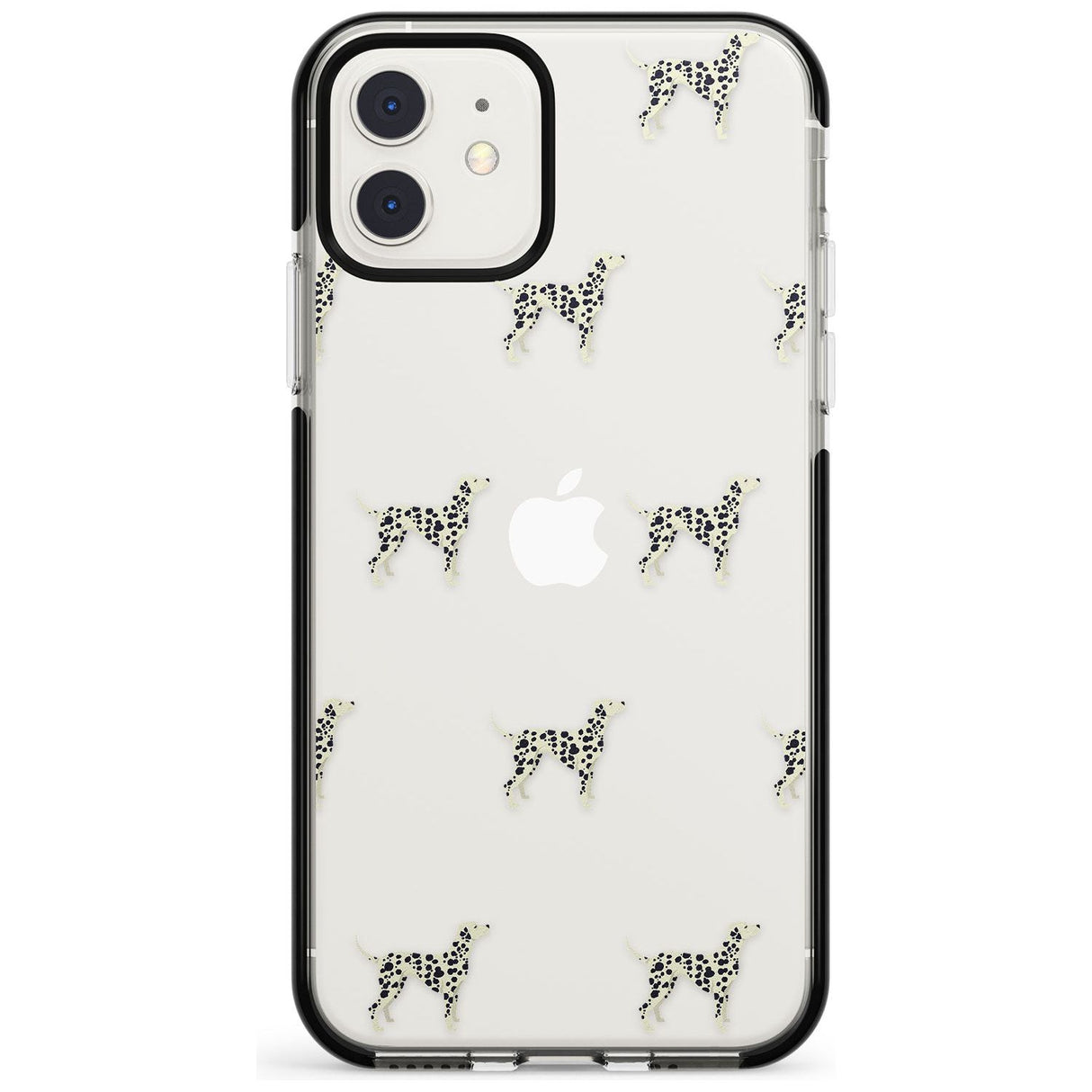 Dalmation Dog Pattern Clear Black Impact Phone Case for iPhone 11