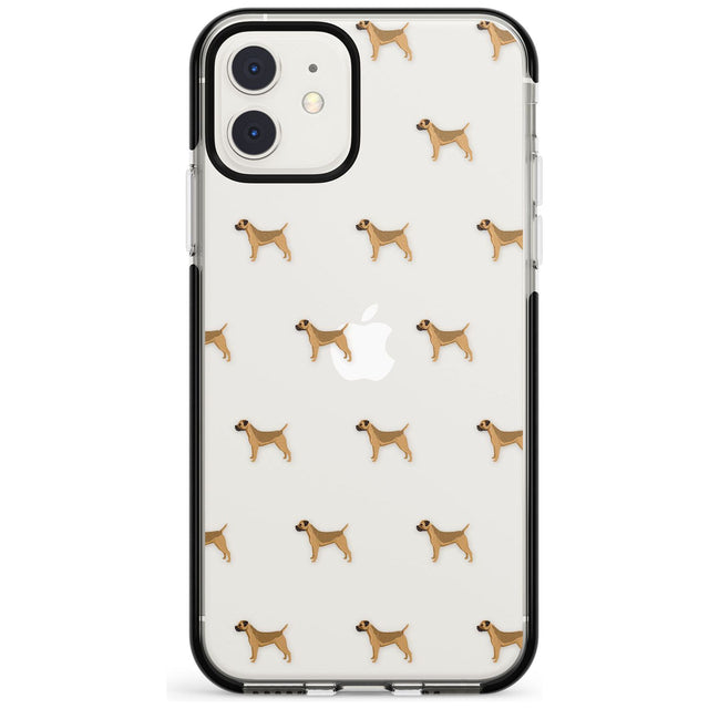 Boder Terrier Dog Pattern Clear Black Impact Phone Case for iPhone 11