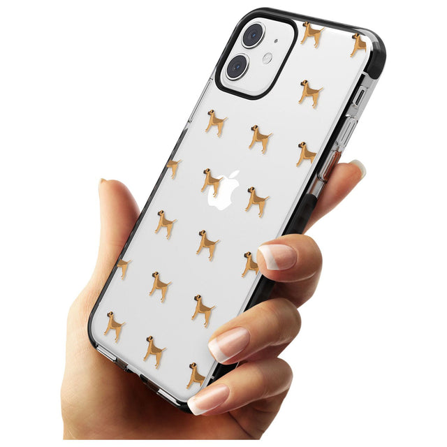 Boder Terrier Dog Pattern Clear Black Impact Phone Case for iPhone 11