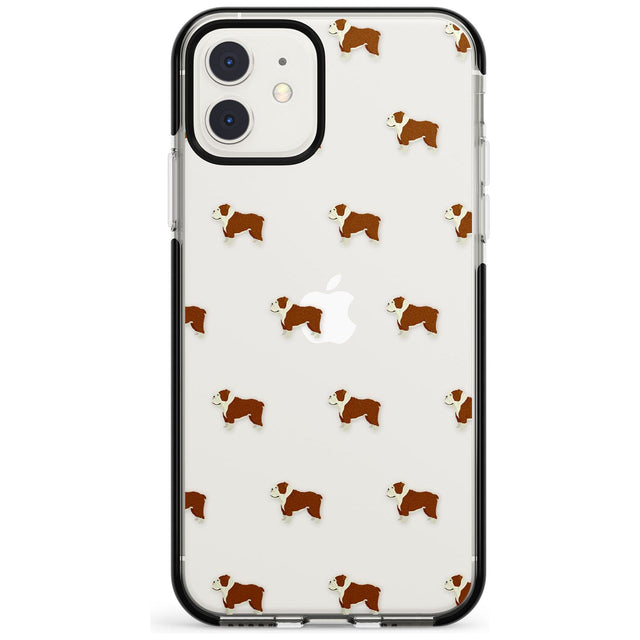 English Bulldog Dog Pattern Clear Black Impact Phone Case for iPhone 11