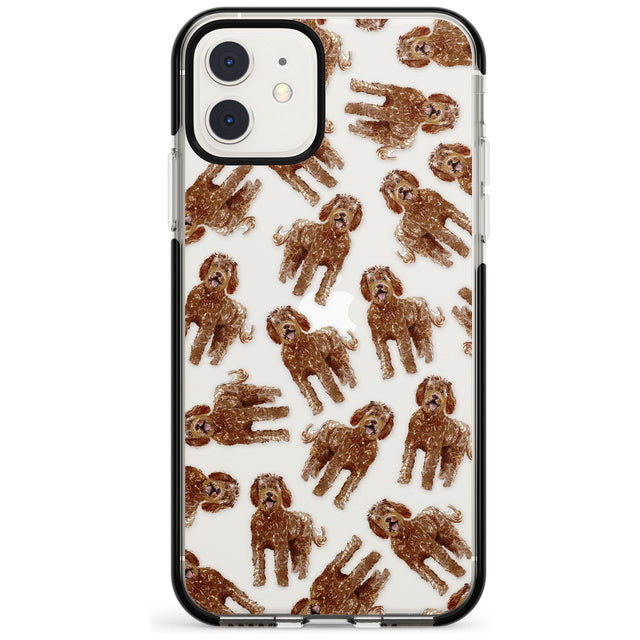 Labradoodle (Brown) Watercolour Dog Pattern Black Impact Phone Case for iPhone 11