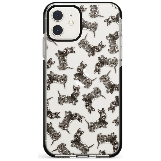 Scottish Terrier Watercolour Dog Pattern Black Impact Phone Case for iPhone 11