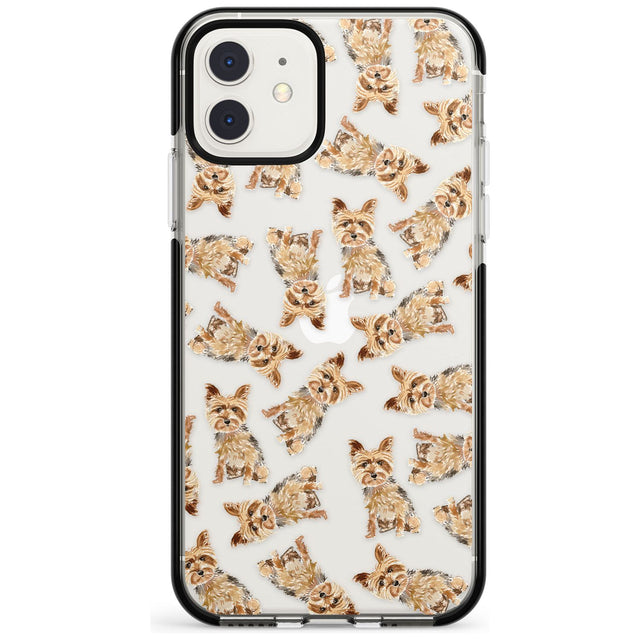 Yorkshire Terrier Watercolour Dog Pattern Black Impact Phone Case for iPhone 11