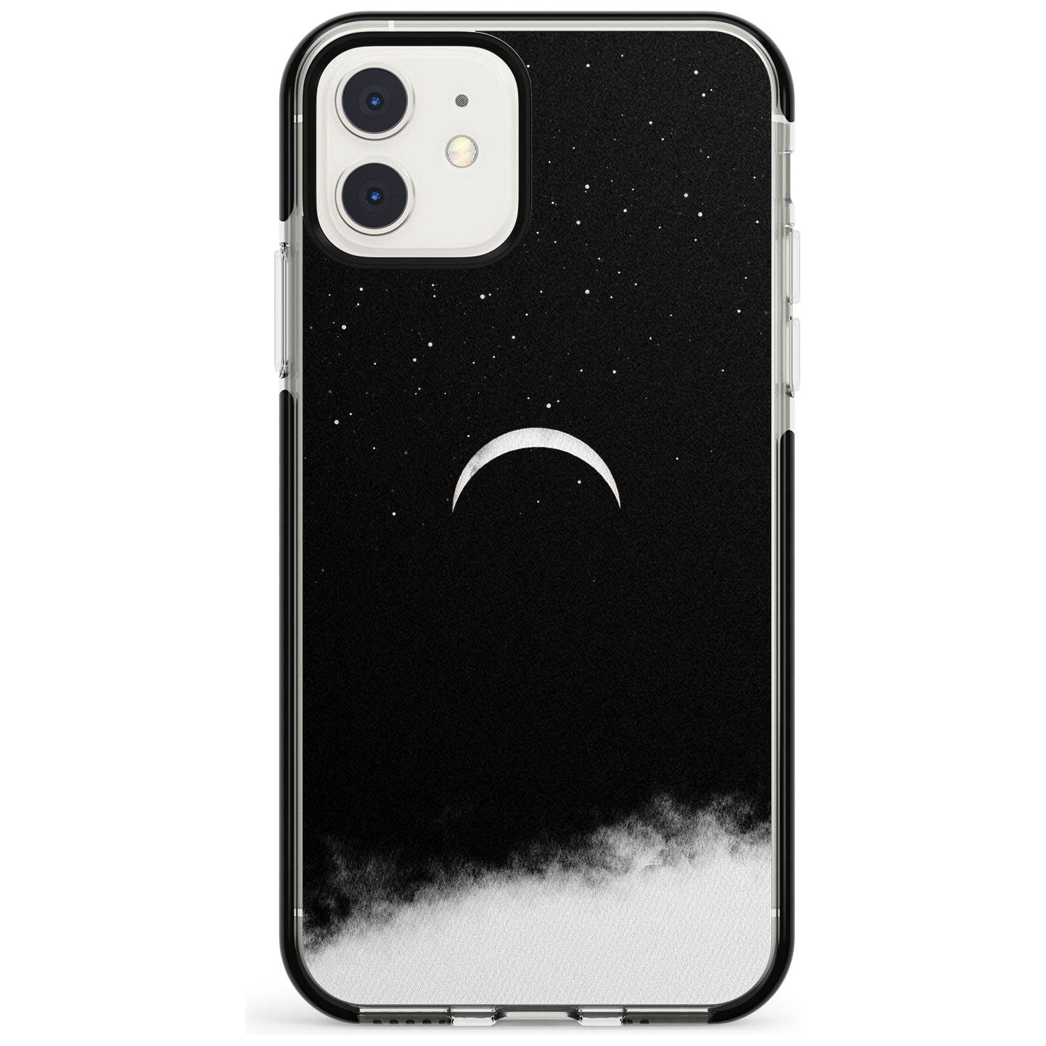 Upside Down Crescent Moon Black Impact Phone Case for iPhone 11