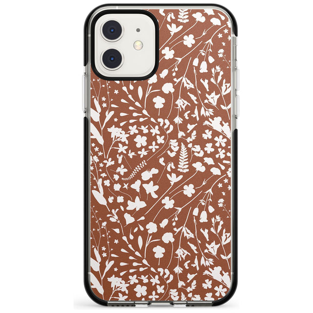 Wildflower Cluster on Terracotta Black Impact Phone Case for iPhone 11
