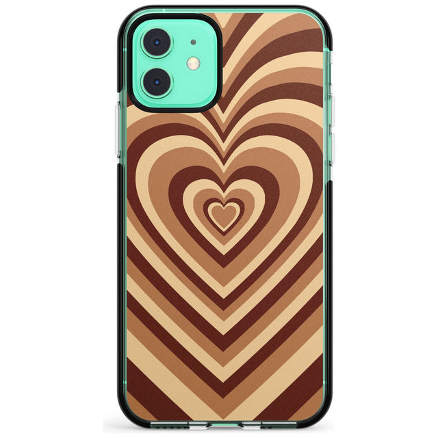 Latte Heart Illusion Black Impact Phone Case for iPhone 11 Pro Max