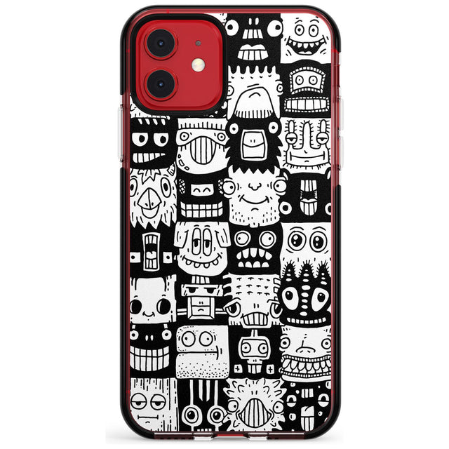 Checkerboard Heads Black Impact Phone Case for iPhone 11 Pro Max