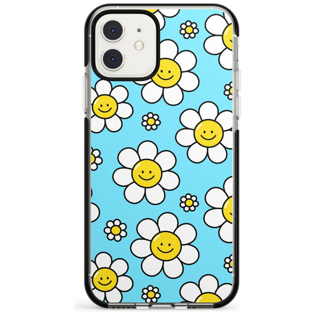 Daisy Faces Kawaii Pattern Black Impact Phone Case for iPhone 11 Pro Max