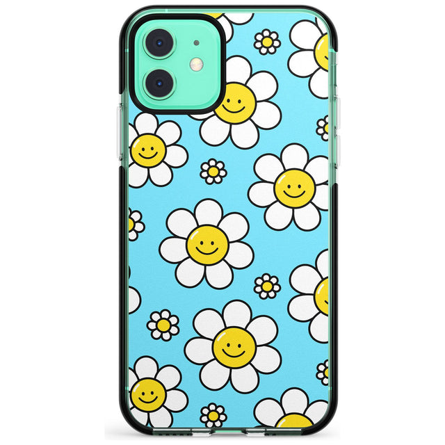 Daisy Faces Kawaii Pattern Black Impact Phone Case for iPhone 11 Pro Max