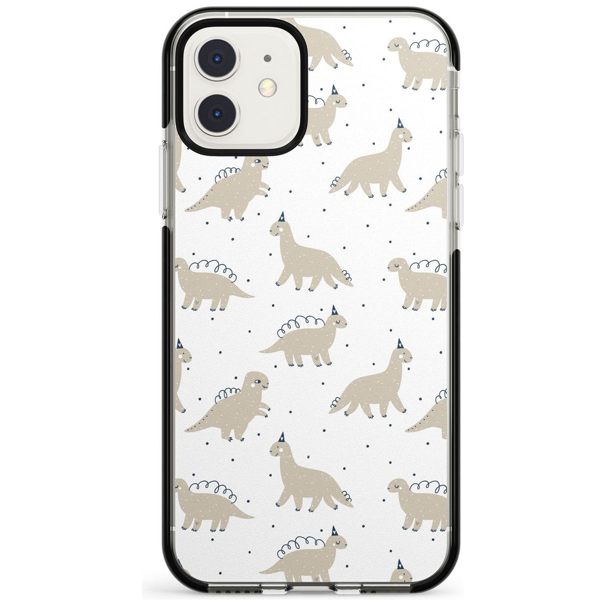 Adorable Dinosaurs Pattern Black Impact Phone Case for iPhone 11
